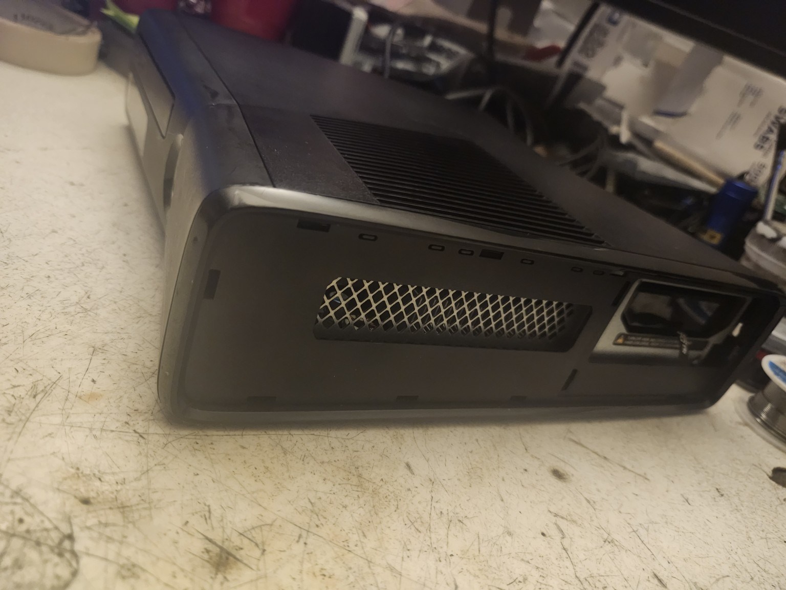 Xbox 360 Slim yellow gold LED custom build build photo 2